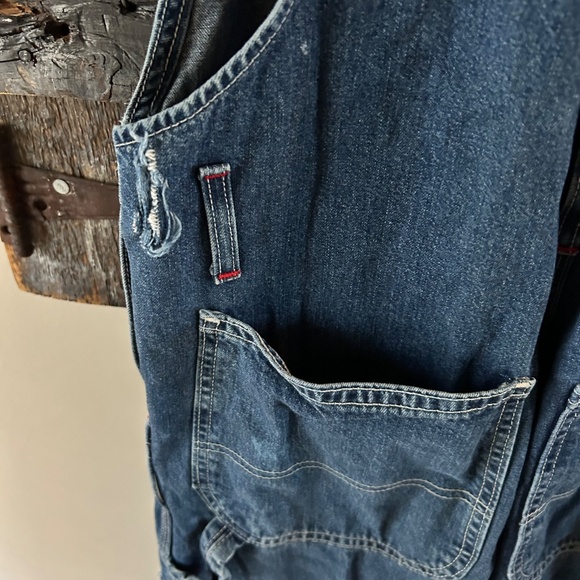 Women's Vintage IKEDA Medium Blue Denim Overalls w/Distressing & Wear - Picture 10 of 11